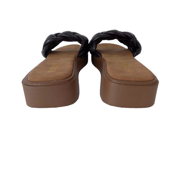 Rouge Helium black faux leather sandals size 8 - Picture 5 of 7